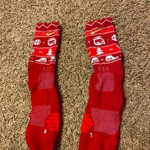 Red Nike Christmas Socks.